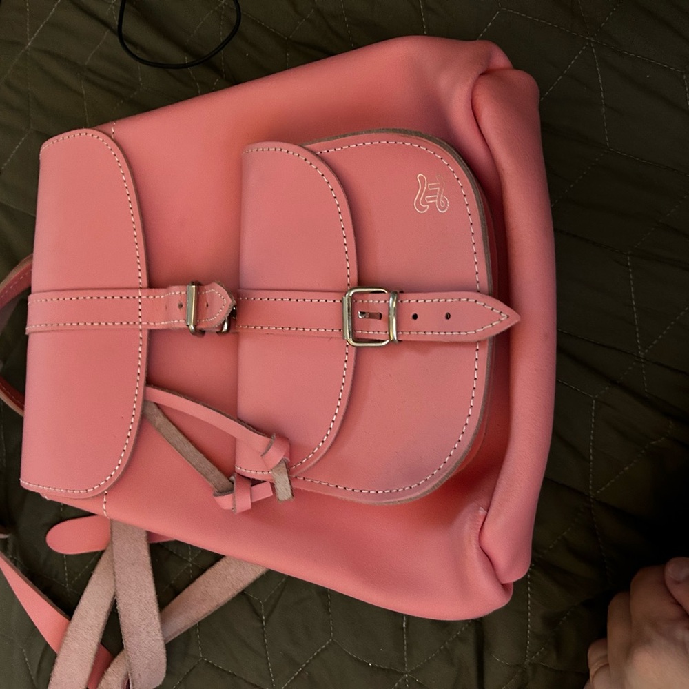 Chic Pink Backpack with Buckle Detail